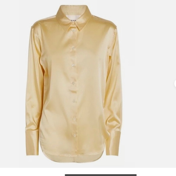 Frame Standard Stretch-Silk Shirt - Light Yellow - Picture 3 of 3